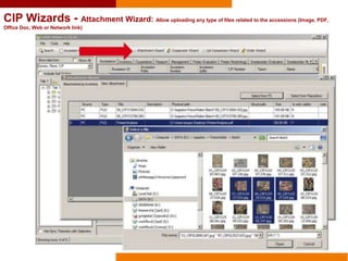 CIP Wizards - Attachment Wizard: Allow uploading any type of files related to the accessions (Image, PDF,
Office Doc, Web or Network link)
 