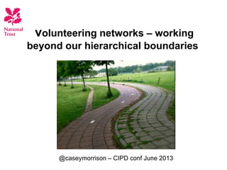 volunteering networks – working
beyond our hierarchical boundaries
@caseymorrison – CIPD conf June 2013
 