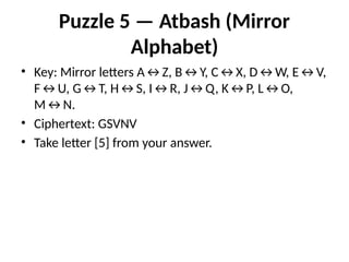 cipher quest easy edition build your own cypher | PPTX
