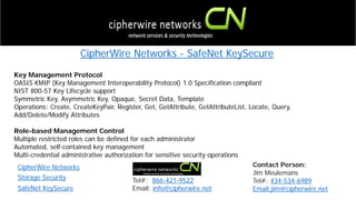 CipherWire Networks - SafeNet KeySecure | PDF