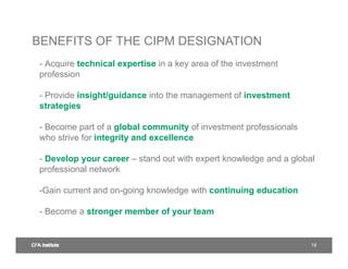 [CIPM][CFA] cipm-webinar.pdf | Business Accounting & Finance | Business