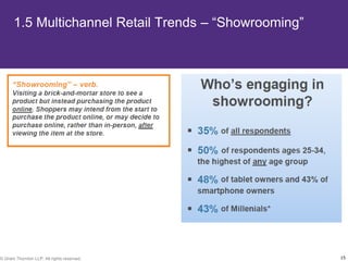 1.5 Multichannel Retail Trends – “Showrooming”




© Grant Thornton LLP. All rights reserved.              15
 