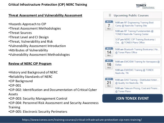 Critical Infrastructure Protection CIP NERC Training