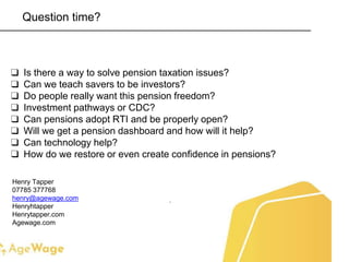 What's happening with pensions Slide 15