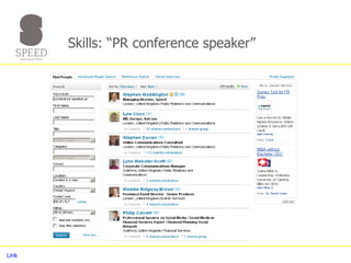 Link Skills: “PR conference speaker” 