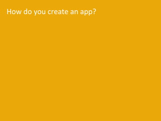 How do you create an app?
 