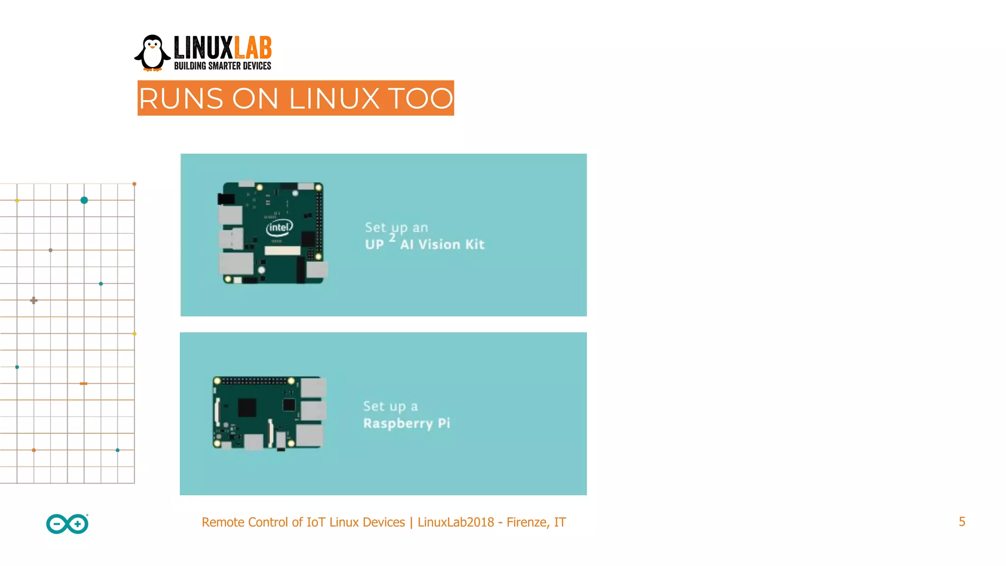 5Remote Control of IoT Linux Devices | LinuxLab2018 - Firenze, IT RUNS ON LINUX TOO 