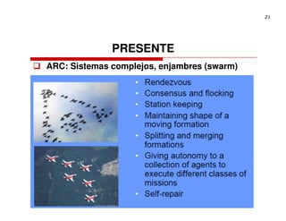 21




              PRESENTE
ARC: Sistemas complejos, enjambres (swarm)
 