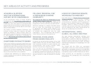 KEY AREAS OF ACTIVITY AND PROGRESS 
Chartered Institute of Public Relations: President’s Q3 2014 Report: Community Engagem...