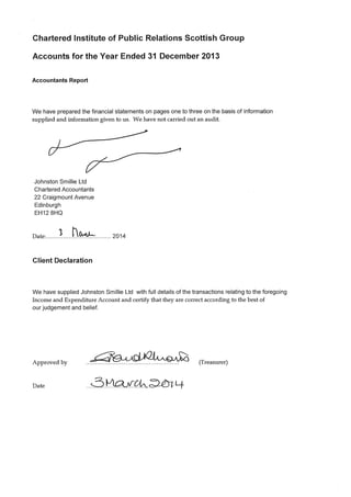CIPR Scotland Accounts 2013