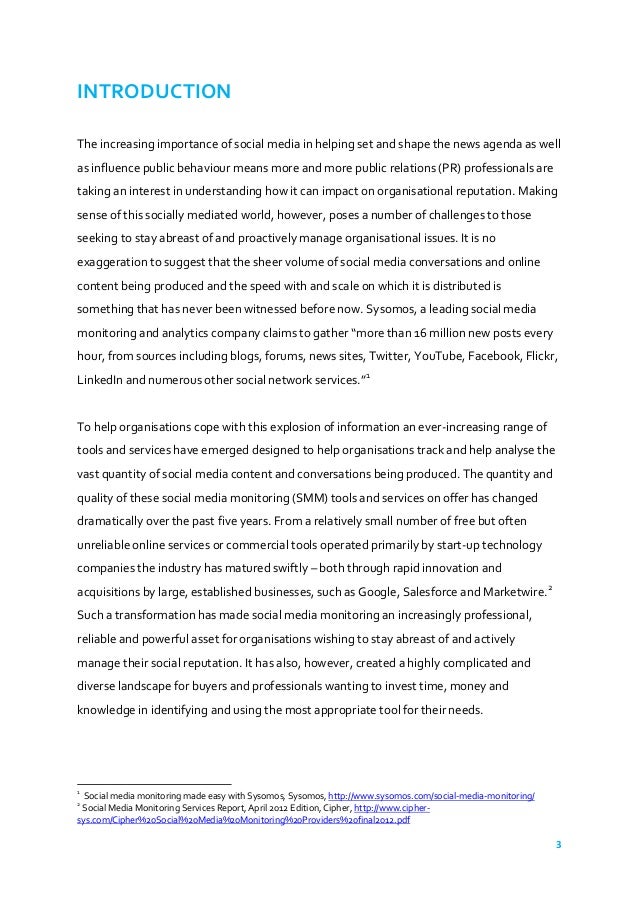 Cipr Guide To Social Media Monitoring Introduction The Increasing Importance Of Social Media Essay On Terrorism In English also Comparative Essay Thesis Statement Politics And The English Language Essay