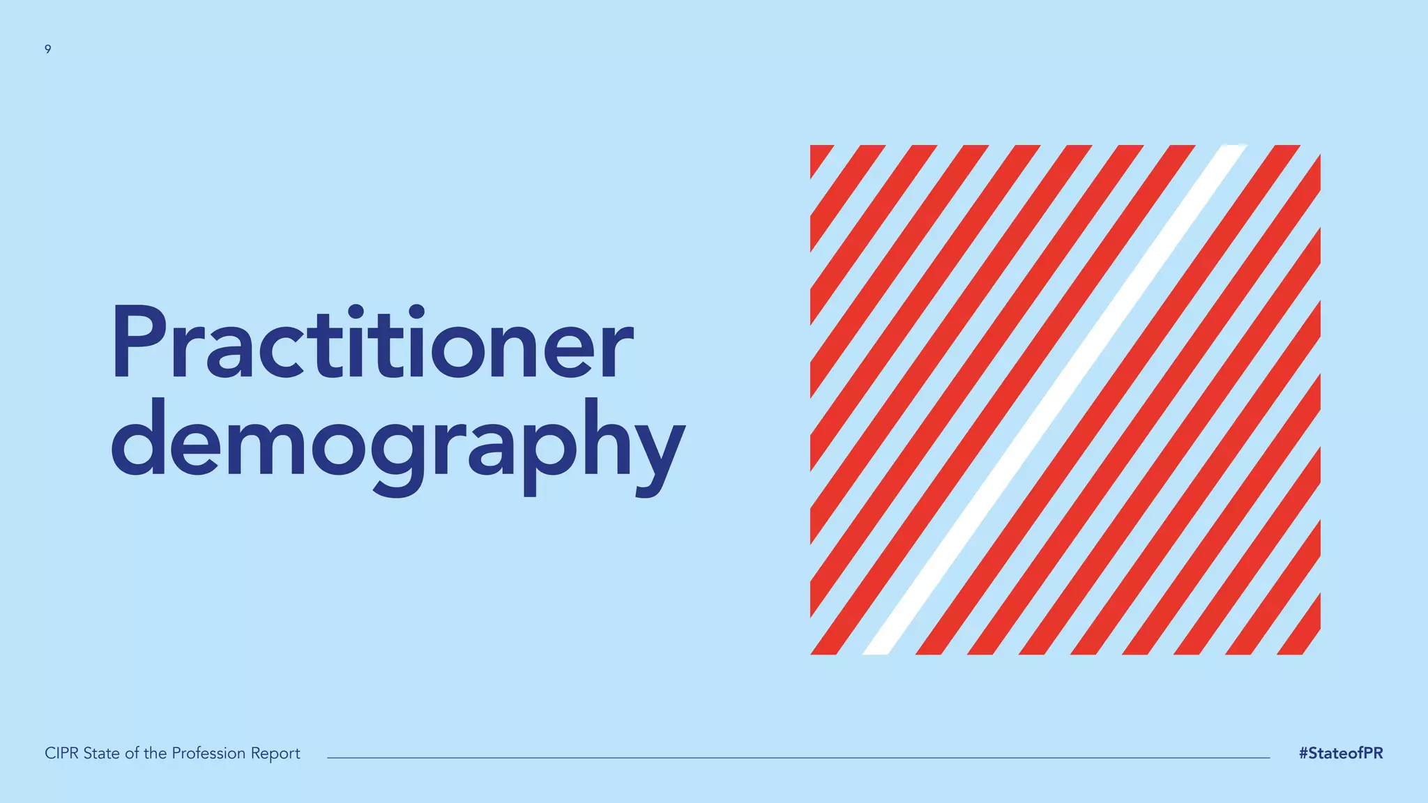 9
CIPR State of the Profession Report #StateofPR
Practitioner
demography
 