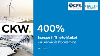400%
MirkoKleiner
Increase in Time-to-Market  
via Lean-Agile Procurement
 