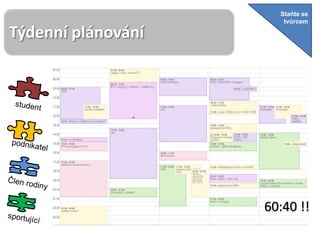 Staňte se
                       tvůrcem

Týdenní plánování




                    60:40 !!
 