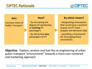CIPTEC project presentation at EU Mobility event 2016