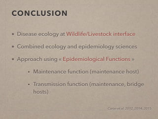 Disease ecology in multi-host systems at wildlife/livestock interfaces: Concepts and applications