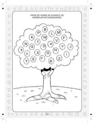 a
a
d
d
H
u
u
A
A
b
b
c
c
sz
z
m
m
m
x
x
N
N
O
O
O
p
p
C
C
J
V
V
a
a
S
S
U
U
q
q
z
z
r
ç
h
h
v
v
G
g
s
s
p
D
D A
B
C
G
g
o
p
68
PINTE DE VERDE AS VOGAIS E DE
VERMELHO AS CONSOANTES.
a
c
N
K
P
B
Q
T
W
L M
F
e
o
D
X
S
Y
H
J
G
R
V
Z
i
u
 