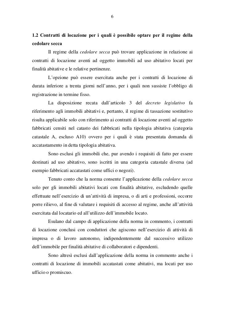 Cedolare Secca Chiarimenti Operativi