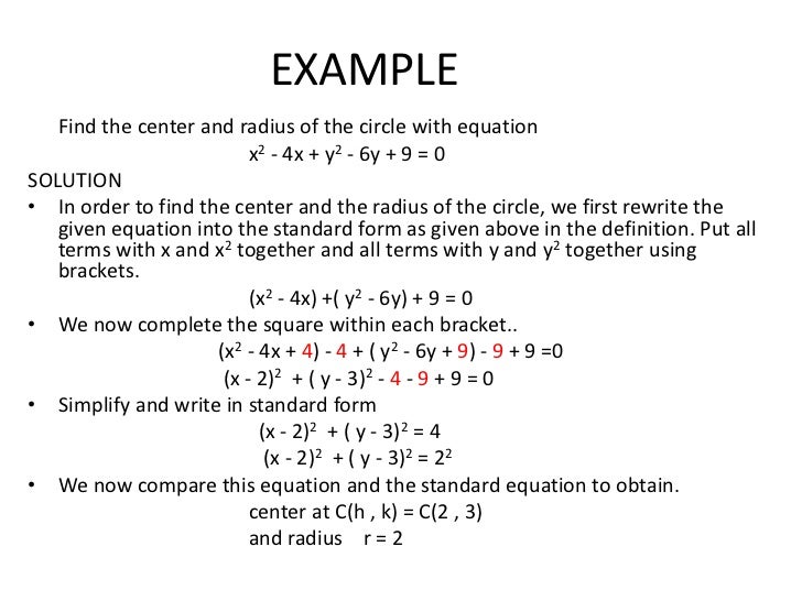 circle general form of the equation of a circle