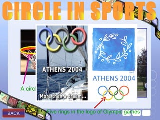 A circle



BACK              Five rings in the logo of Olympic games
 