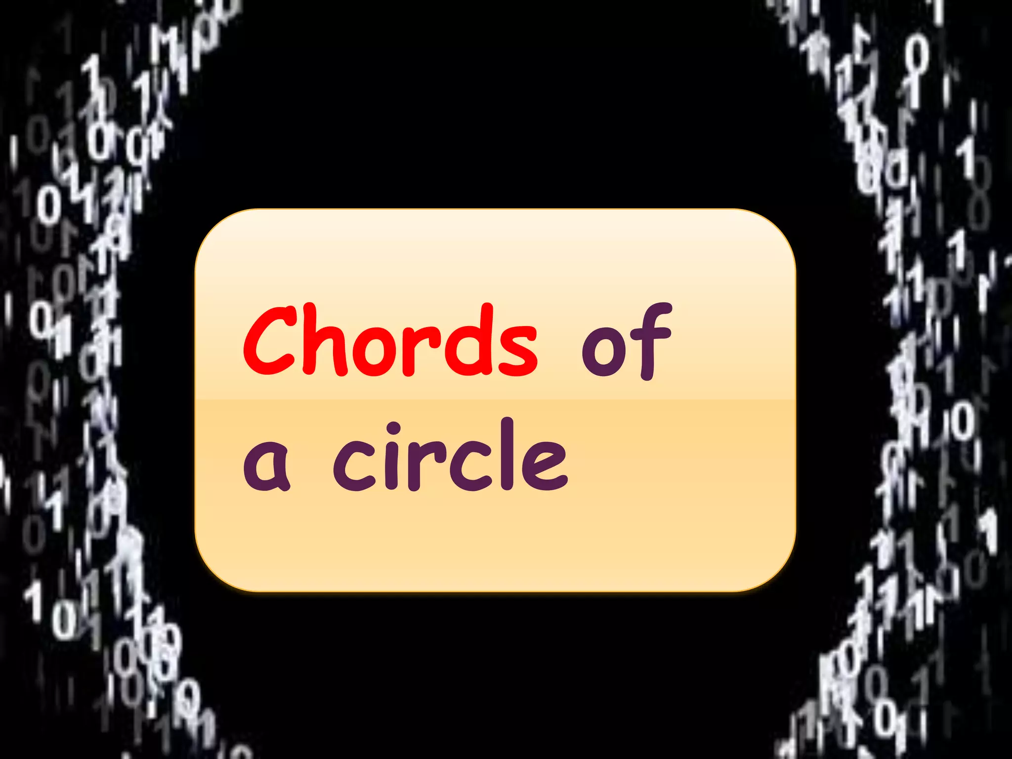 Chords of 
a circle 
 