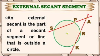 External Secant Theorems on Secant and Tangent Segment in a Circle.pptx