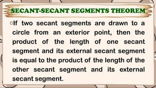 External Secant Theorems on Secant and Tangent Segment in a Circle.pptx