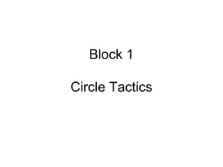 Block 1
Circle Tactics
 