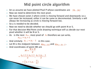 Circle algorithm | PPTX | Science