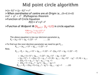 Circle algorithm | PPTX | Science