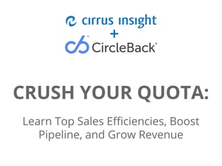 Google confidential | Do not distribute
CRUSH YOUR QUOTA:
Learn Top Sales Efficiencies, Boost
Pipeline, and Grow Revenue
 