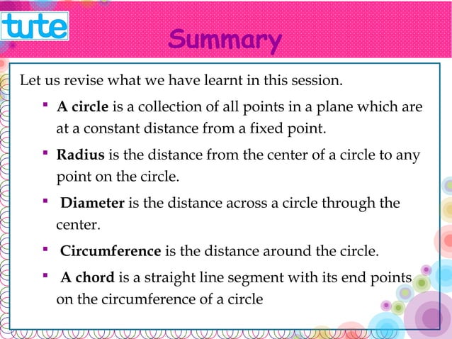 Circle Basic Introduction To Circle For Class 10th Maths Ppt Circle Basic Introduction To Circle For Class 10th Maths Ppt