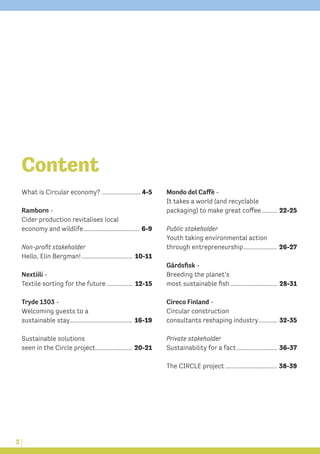 Content
What is Circular economy? ........................ 4-5
Ramborn -
Cider production revitalises local
economy and wi...