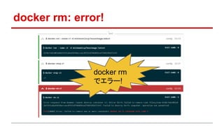 docker rm: error!
docker rm
でエラー!
 