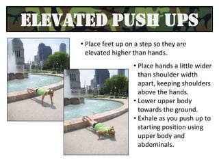 Your weight should be back on your heels and your bottom should lower to touch (or as close as you can) the bench behind. 