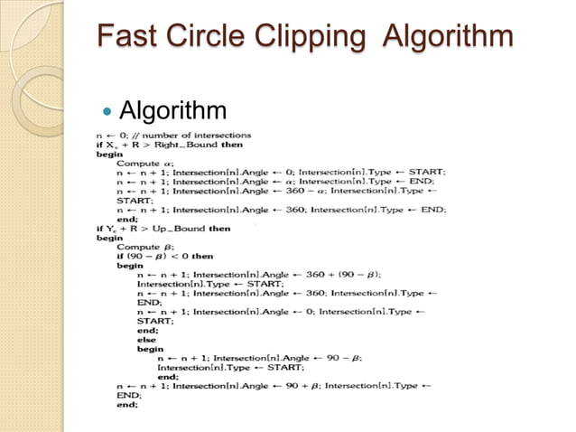 Circle & curve clipping algorithm | PPT