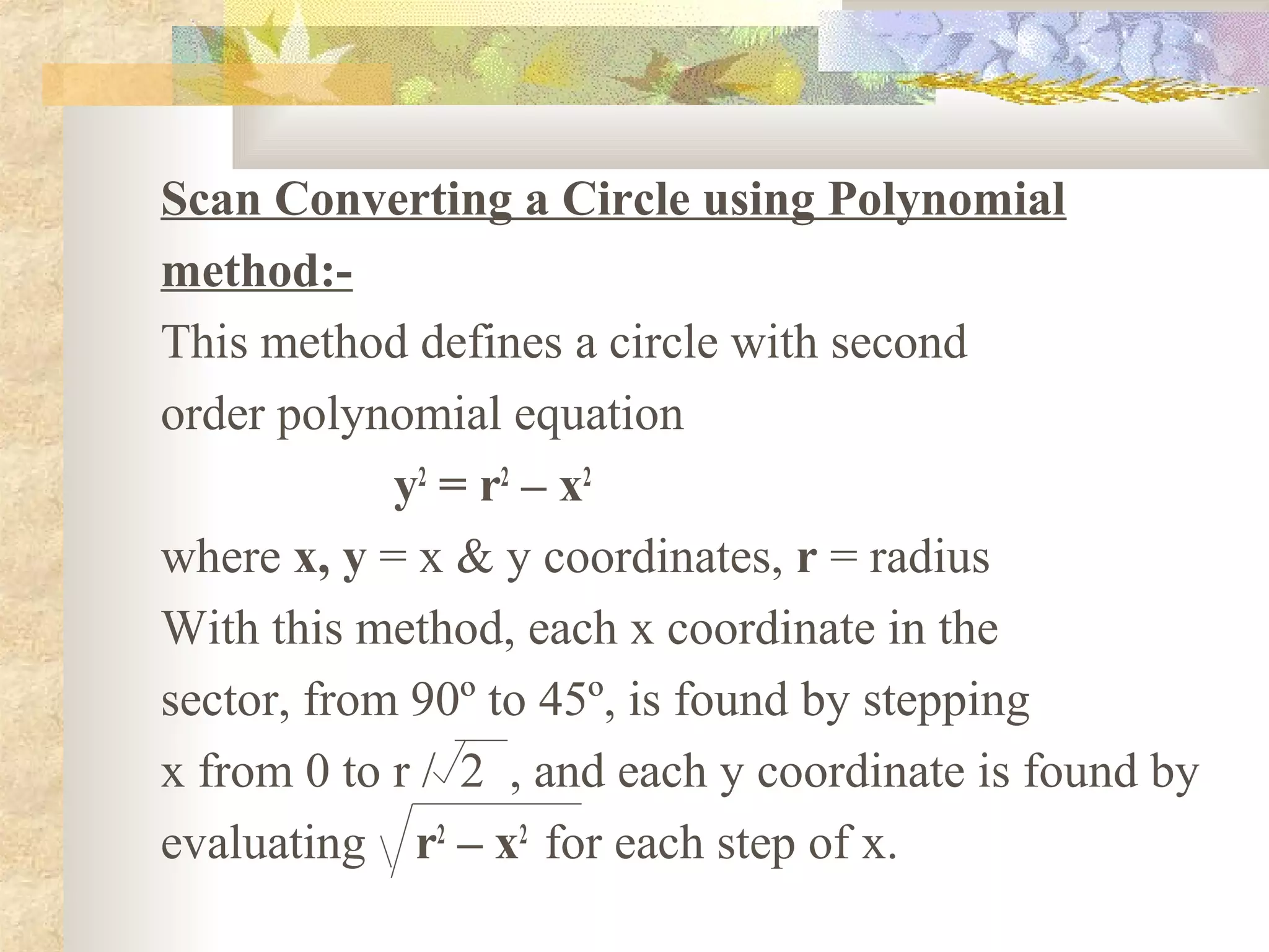 Circle drawing algo. | PPT | Science