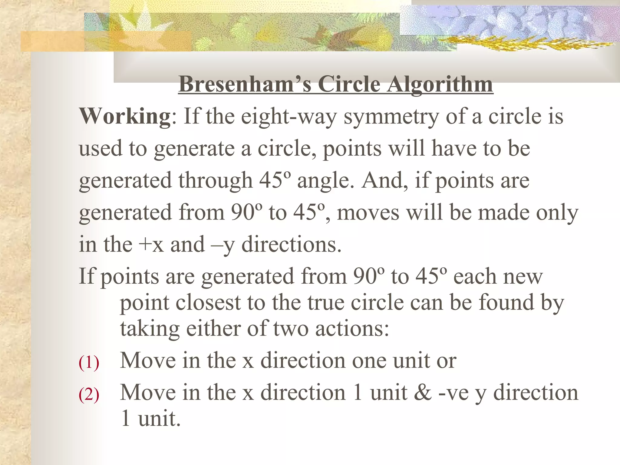 Circle drawing algo. | PPT | Science