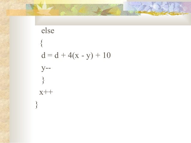 Bresenham Line Drawing Algorithm Explanation : Circle drawing algo