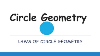 Circle Geometry
LAWS OF CIRCLE GEOMETRY
 