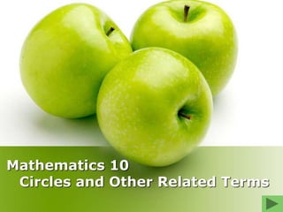 Circles and Other Related Terms
Mathematics 10
 
