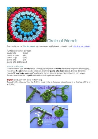 Circle of Friends
Este motivo es de Priscilla Hewitt y su versión en inglés la encontraréis aquí: priscillascrochet.net

P...