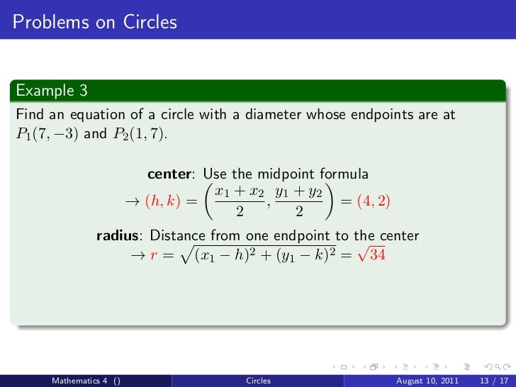 Circles Lecture Part 1