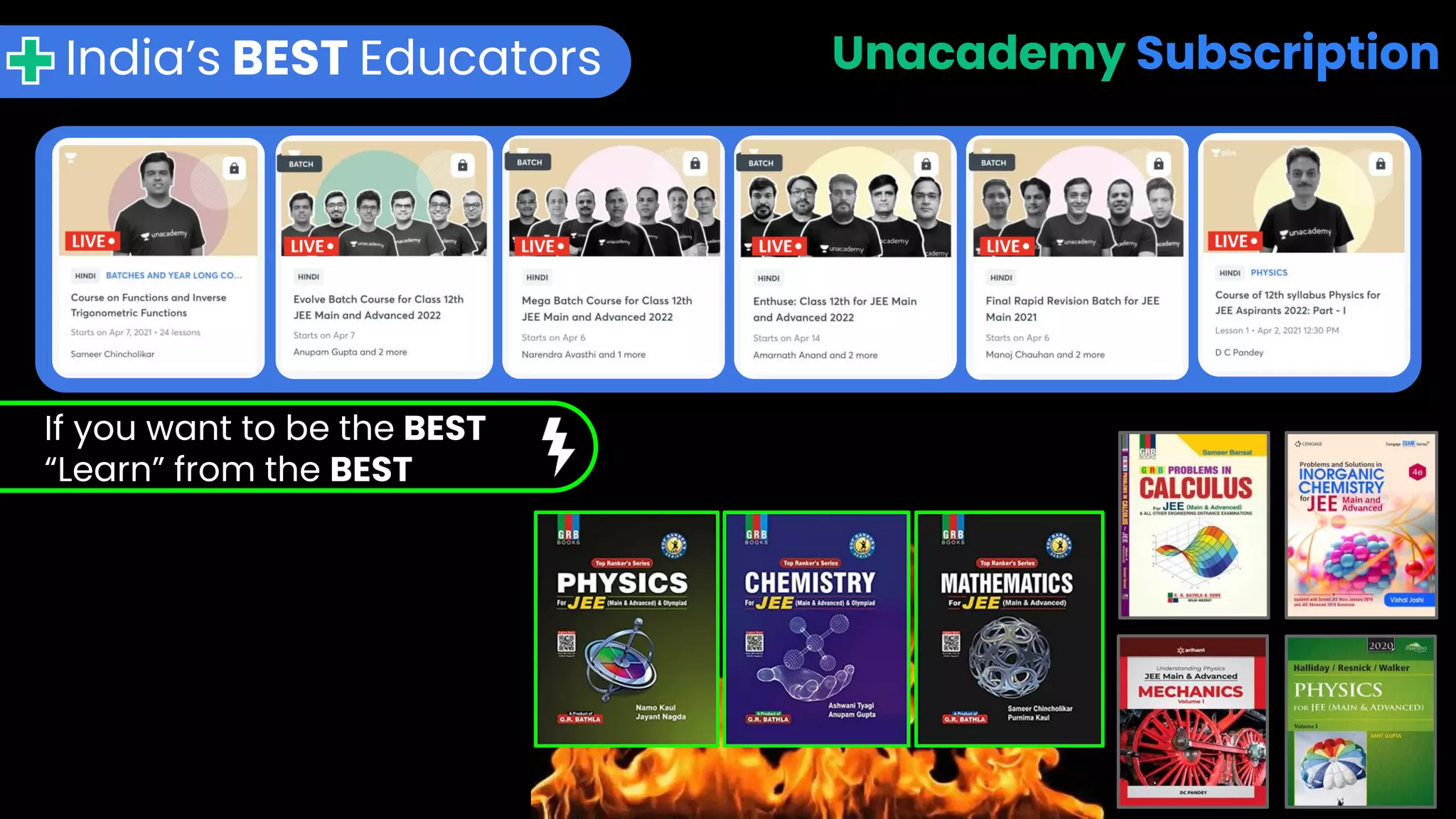 India’s BEST Educators Unacademy Subscription
If you want to be the BEST
“Learn” from the BEST
 