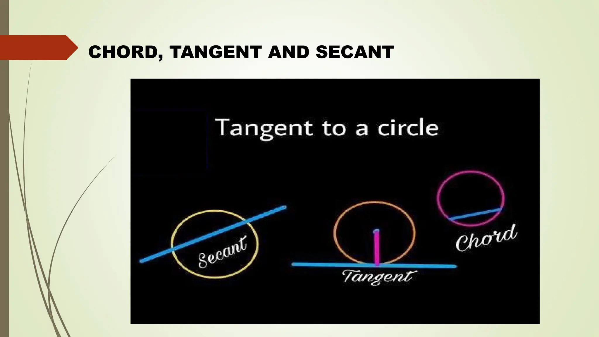 CHORD, TANGENT AND SECANT
 
