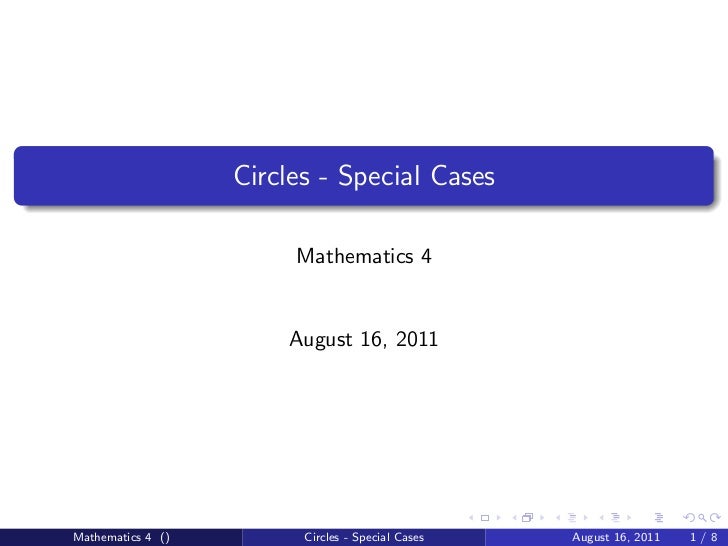 Circles Degenerate And Null Cases