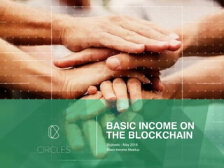 BASIC INCOME ON
THE BLOCKCHAIN
Brussels - May 2016
Basic Income Meetup
 
