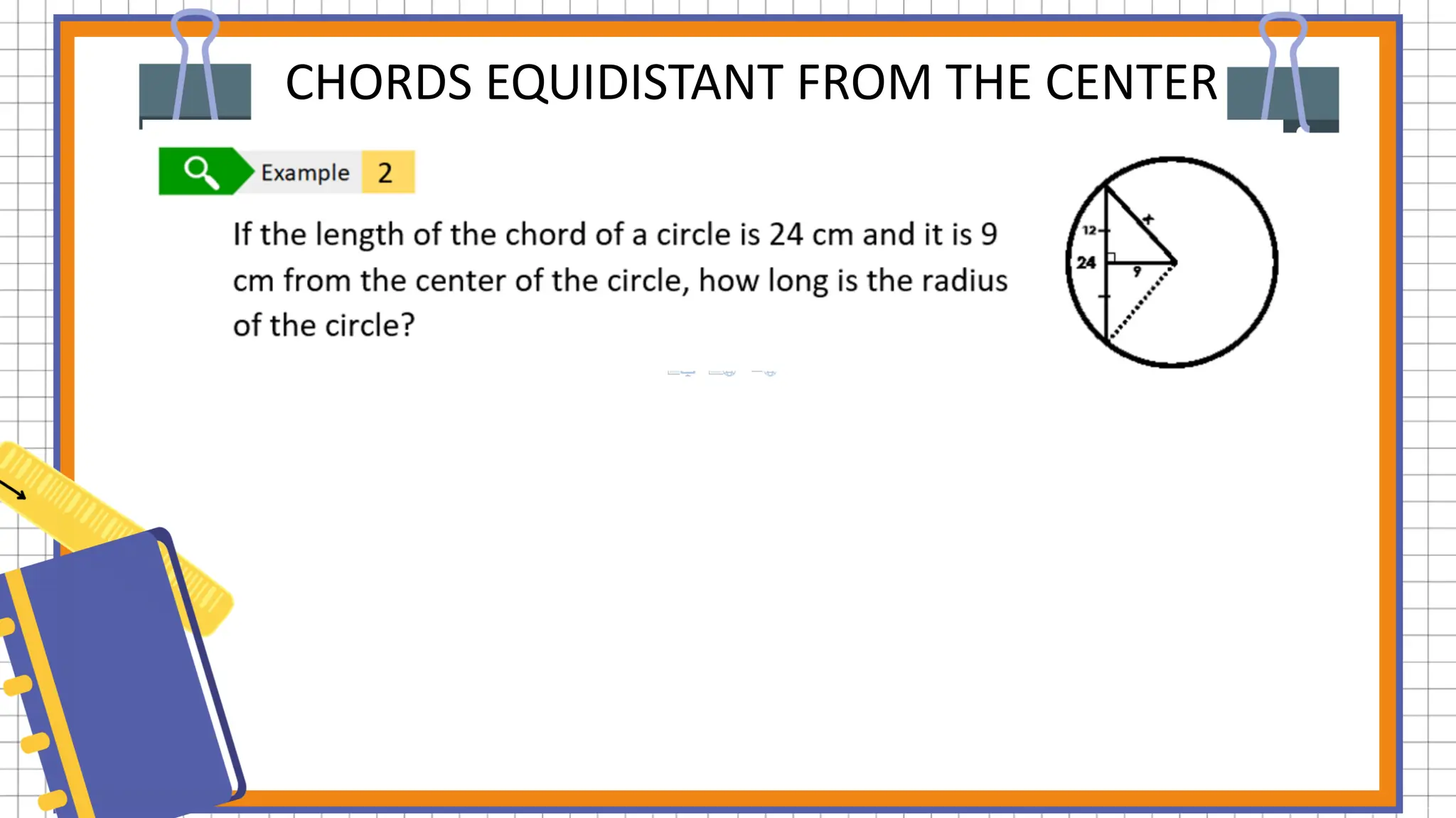 CHORDS EQUIDISTANT FROM THE CENTER
 