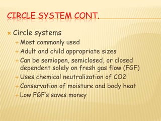 Circle system low flow anesthesia | PPTX