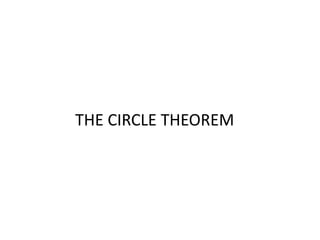 THE CIRCLE THEOREM
 